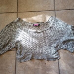Say What? Gray Knit Crop Top